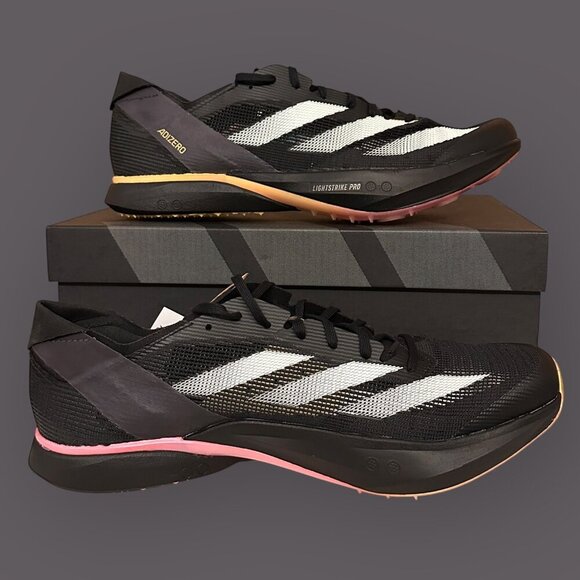 Adidas Adizero Avanti Track Field Spikes Black White Style IG9910 Size Mens 10 - Picture 9 of 15